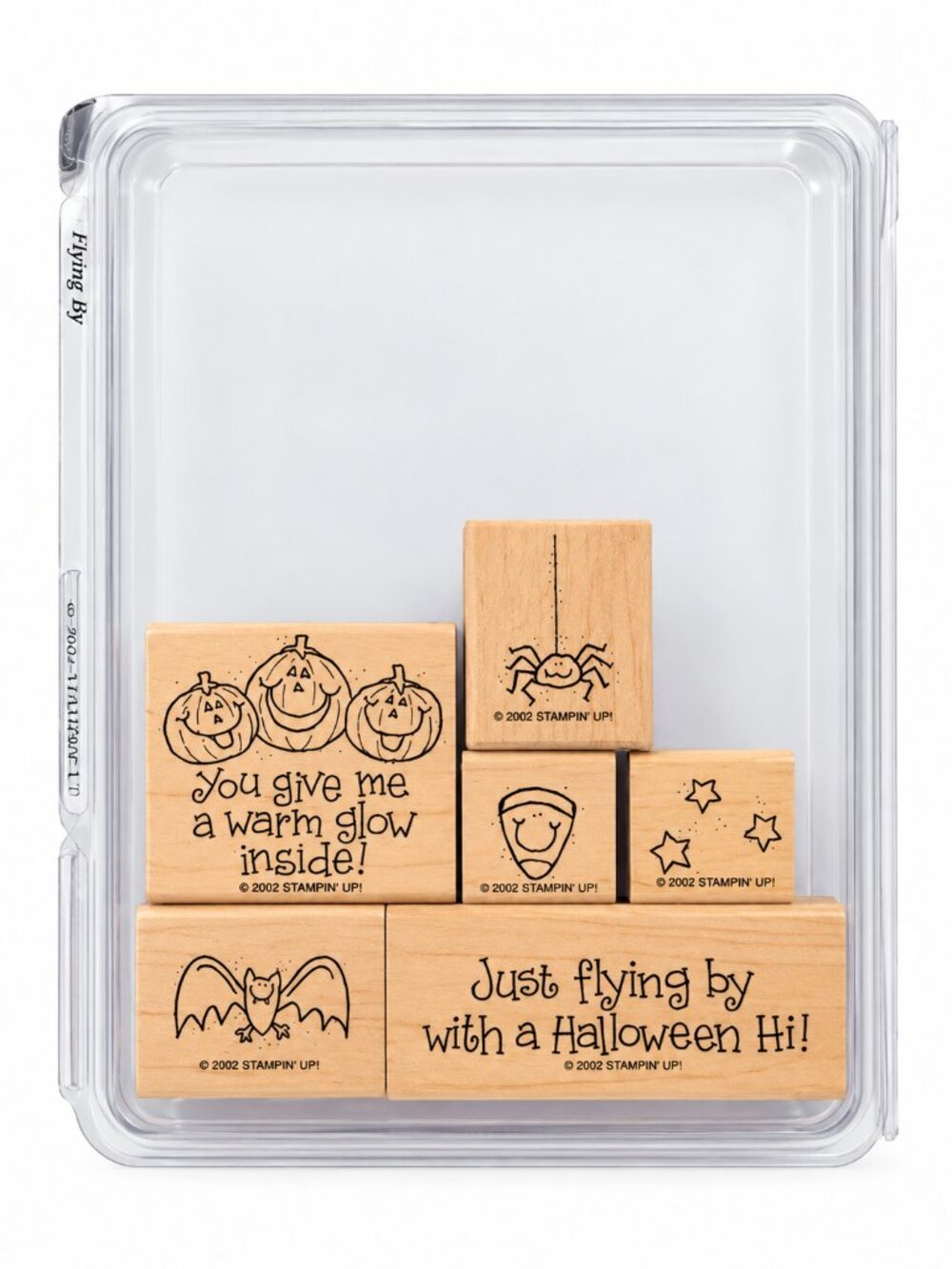 Stampin Up Just Flying By Halloween Stamp Set 2002 Wood Mounted Retired